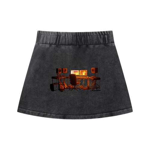 Bigg Dave - Da Business - Women's Mineral Wash Mini Skirt